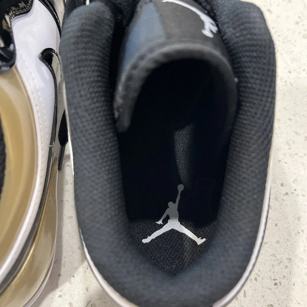Nike Jordan 1 Low TD 'Gold Toe' Football Cleat FJ6245-701 Sz 12